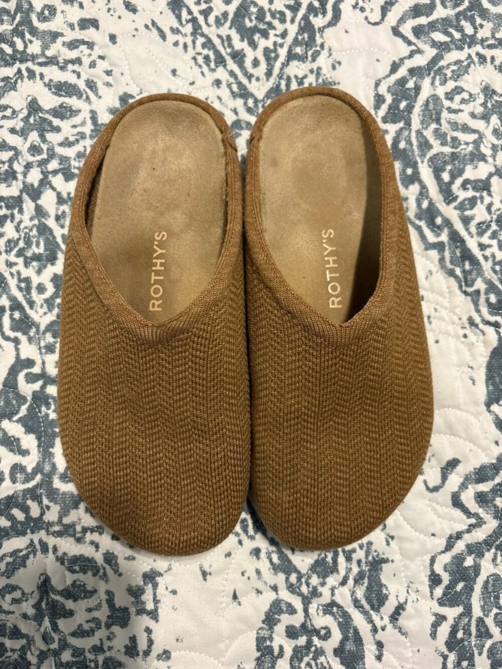 Rothy's Caramel Brown Knit Slip-On Mules - Picture 1 of 4
